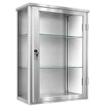 Armário Vitrine 1 Porta Inox Parede