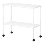 Mesa Auxiliar em Aço Inox | Rodízios e Tampo Extendido (93 cm)