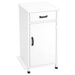 Mesa de Cabeceira | MDF com Gaveta, Porta e Rodízios