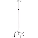 Suporte de Soro Inox  | Base em H, Rodízios e Altura Regulável